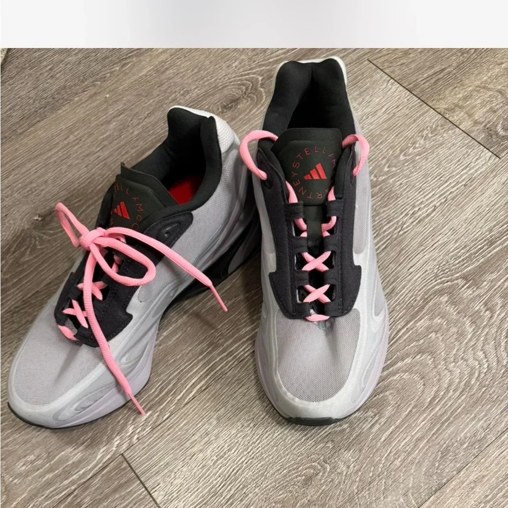 Adidas by Stella McCartney Gray and Pink Sneakers - Picture 3 of 6